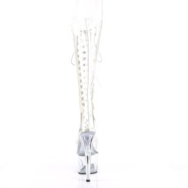 Pleaser ADORE-2021C Platform Knee-High Boots Transparent EU-35 / US-5