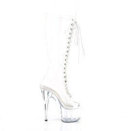 Pleaser ADORE-2021C Platform Knee-High Boots Transparent EU-36 / US-6