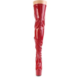 Pleaser ADORE-3000HWR Plateau Overknee Boots Holo Red...