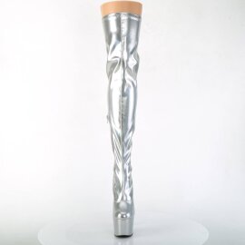 Pleaser ADORE-3000HWR Plateau Overknee Boots Holo Silver...