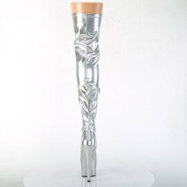 Pleaser ADORE-3000HWR Plateau Overknee Boots Holo Silver EU-35 / US-5