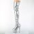Pleaser ADORE-3000HWR Plateau Overknee Boots Holo Silver EU-39 / US-9