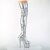 Pleaser ADORE-3000HWR Plateau Overknee Boots Holo Silver EU-39 / US-9