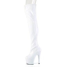 Pleaser ADORE-3000HWR Plateau Overknee Boots Holo White EU-40 / US-10