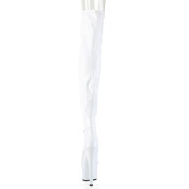Pleaser ADORE-3000HWR Plateau Overknee Boots Holo White EU-40 / US-10