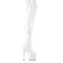 Pleaser ADORE-3000HWR Plateau Overknee Boots Holo White EU-40 / US-10