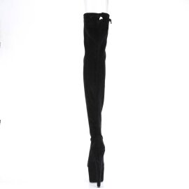 Pleaser ADORE-3008 Plateau Overknee Boots Faux Suede Black EU-35 / US-5