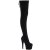 Pleaser ADORE-3008 Plateau Overknee Boots Faux Suede Black EU-35 / US-5