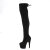 Pleaser ADORE-3008 Plateau Overknee Boots Faux Suede Black EU-35 / US-5