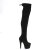 Pleaser ADORE-3008 Plateau Overknee Boots Faux Suede Black EU-35 / US-5