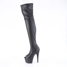 Pleaser ADORE-3011 Plateau Overknee Boots Faux Leather Black EU-41 / US-11