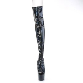Pleaser ADORE-3011HWR Plateau Overknee Boots Holo Black...