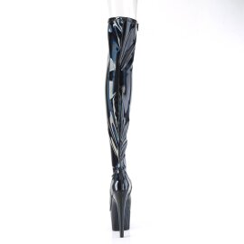 Pleaser ADORE-3011HWR Plateau Overknee Boots Holo Black EU-42 / US-12