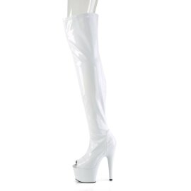 Pleaser ADORE-3011HWR Plateau Overknee Boots Holo White EU-41 / US-11