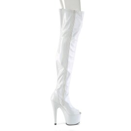 Pleaser ADORE-3011HWR Plateau Overknee Boots Holo White EU-41 / US-11