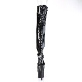 Pleaser ADORE-3017 Plateau Overknee Boots Patent Black EU-40 / US-10