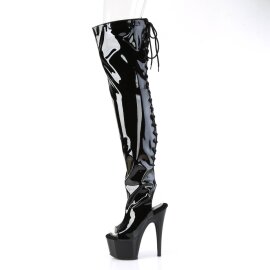 Pleaser ADORE-3017 Plateau Overknee Boots Patent Black EU-41 / US-11