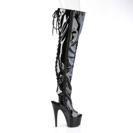 Pleaser ADORE-3017 Plateau Overknee Boots Patent Black EU-41 / US-11