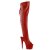 Pleaser ADORE-3019 Plateau Overknee Boots Faux Leather Red EU-37 / US-7