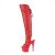 Pleaser ADORE-3019 Plateau Overknee Boots Faux Leather Red EU-38 / US-8