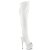 Pleaser ADORE-3019 Plateau Overknee Boots Faux Leather White EU-39 / US-9