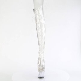 Pleaser ADORE-3019C Plateau Overknee Boots Transparent...