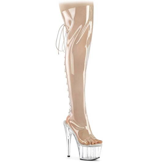 Pleaser ADORE-3019C Plateau Overknee Boots Transparent EU-39 / US-9