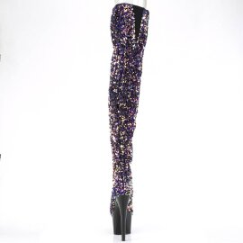 Pleaser ADORE-3020 Plateau Overknee Boots Sequins Purple EU-36 / US-6