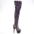 Pleaser ADORE-3020 Plateau Overknee Boots Sequins Purple EU-36 / US-6