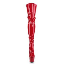 Pleaser ADORE-3063 Plateau Overknee Boots Patent Red EU-37 / US-7