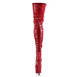 Pleaser ADORE-3063 Plateau Overknee Boots Patent Red EU-37 / US-7