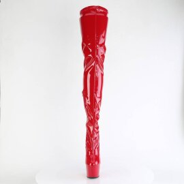 Pleaser ADORE-4000 Plateau Overknee Boots Patent Red...