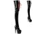 Pleaser ADORE-4001WR Plateau Overknee Boots Patent Black EU-36 / US-6
