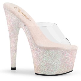 Pleaser ADORE-701HMG Plateau Mules Glitter Transparent...