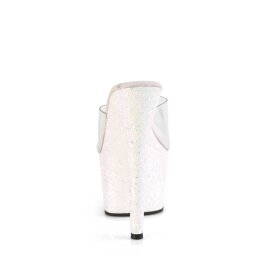 Pleaser ADORE-701LG Plateau Mules Glitter Transparent Light Pink EU-35 / US-5