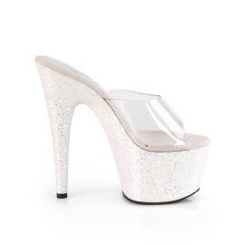 Pleaser ADORE-701LG Plateau Mules Glitter Transparent Light Pink EU-38 / US-8