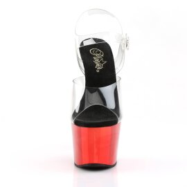 Pleaser ADORE-708 Plateau Sandalettes Chrome Transparent...