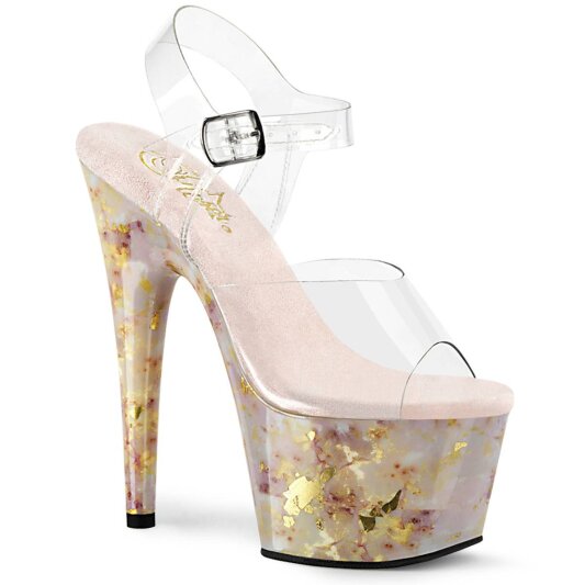 Pleaser ADORE-708MB Plateau Sandalettes Transparent Colorful EU-35 / US-5