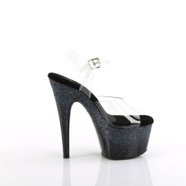 Pleaser ADORE-708SS Plateau Sandalettes Glitter Transparent Black EU-35 / US-5