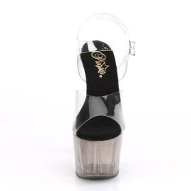 Pleaser ADORE-708T Plateau Sandalettes Smoke Transparent Grey EU-36 / US-6