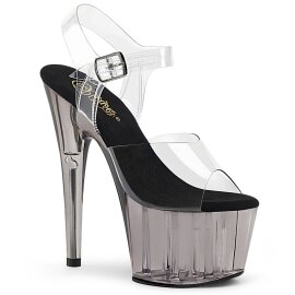 Pleaser ADORE-708T Plateau Sandalettes Smoke Transparent Grey EU-39 / US-9
