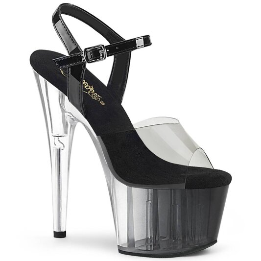 Pleaser ADORE-708T-1 Plateau Sandalettes Smoke Transparent Black EU-39 / US-9