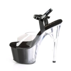 Pleaser ADORE-708T-1 Plateau Sandalettes Smoke Transparent Black EU-39 / US-9