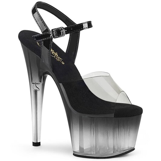 Pleaser ADORE-708T-2 Plateau Sandalettes Smoke Transparent Black EU-41 / US-11
