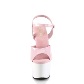 Pleaser ADORE-709 Plateau Sandalettes Patent Light Pink White EU-38 / US-8
