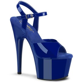 Pleaser ADORE-709 Plateau Sandalettes Patent Blue EU-38 / US-8