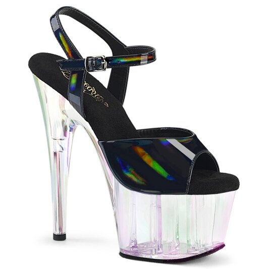 Pleaser ADORE-709HT Plateau Sandalettes Holo Black Transparent EU-35 / US-5
