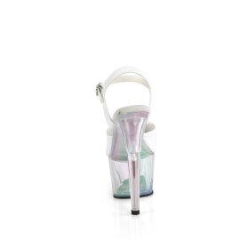 Pleaser ADORE-709HT Plateau Sandalettes Holo White Transparent EU-41 / US-11