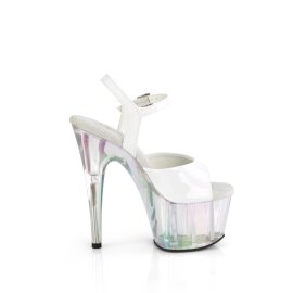 Pleaser ADORE-709HT Plateau Sandalettes Holo White Transparent EU-35 / US-5