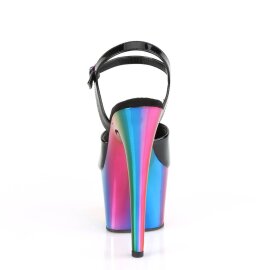 Pleaser ADORE-709RC Plateau Sandalettes Patent Black Colorful EU-38 / US-8